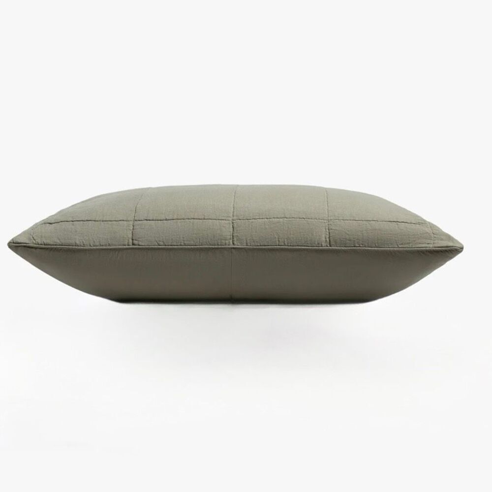 PARACHUTE Linen Box Quilted Standard Sham Moss